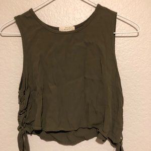 Olive green crop top
